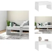 vidaXL Table basse blanche 68x50x38 cm Bois composite - Tables basses
