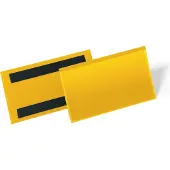 Durable Pochettes magnétiques pour étiquettes et identification l. 150 x H 67 mm, 50 p., jaune
