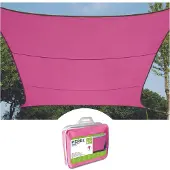 Perel Toile d'ombrage, hydrofuge, 2 x 3 m, 160 g/m², polyester, rectangle, fuchsia