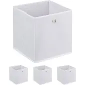 Relaxdays 4x boîte de rangement (30 cm, 8.71 l, 4x)