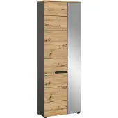 Ebuy24 Canu armoire de rangement 1 porte chêneReproduction, miroir.