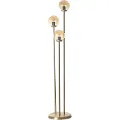 Opviq , Lampe sur pied Judy 3, effet vieilli, abat-jour en verre, corps en métal, couleur ambre, dimensions : 150 x 30 x 30 cm