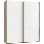 Fresh To Go Armoire à portes coulissantes Level, 200 cm, chêne planches, blanc