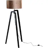 QAZQA Lampadaire noir avec abat-jour en velours croco 50cm - Puros