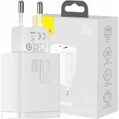 Baseus Chargeur rapide compact, Usb, Usb-C, 20W (Blanc)