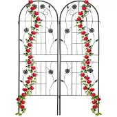 Relaxdays - Tuteur À Tomates, En Lot De 2, Pour Plantes Grimpantes, En Métal, À Planter, H X L : Env. 150 X 50 Cm, Noir