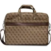 GUESS Torba GUCB15P4TW 16" brązowy/ brown Saffiano 4G Triangle Logo, Sac pour notebook, Marron