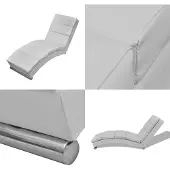 vidaXL Chaise longue Blanc Similicuir