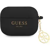 GUESS Guaplsc4Ek Airpods Pro Cover Czarny/Black Silicone Charm Collection 4G