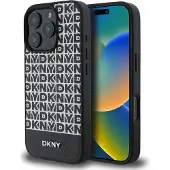 DKNY Repeat Pattern Bottom Stripe Case (Apple iPhone 16 Pro), Coque pour téléphone portable, Blanc