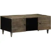 vidaXL Table basse gris clair 100x54x40 cm bois massif mangue
