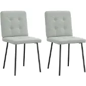 vidaXL Chaise de salle à manger 2 pcs. Gris clair velours