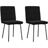 vidaXL Chaise de salle à manger 2 pcs. noir velours