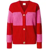 Pepe Jeans pour femme. PL702271 Cardigan Paloma Rouge (XS), Casuel, Coton, Durable