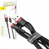 Baseus Câble Lightning Usb Cafule 2,4A 0.5M (Czarno-Czerwony)