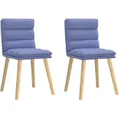 vidaXL Chaise de salle à manger 2 pcs. Tissu bleu jean
