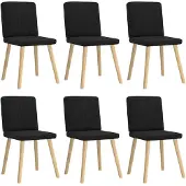 vidaXL Chaise de salle à manger 6 pcs. tissu noir