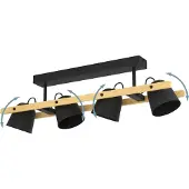 Eglo HORNWOOD-Z Applique/plafonnier Lampe éclairage - L78 x l14 x H16 cm - noir, marron - IP20