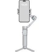 Hohem Stabilisateur de smartphone – Anti-tremblement 3 axes, télécommande détachable, batterie 11 h, design portable et pliable, Gris