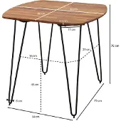 Wohnling Table de salle à manger KELA 80x80x76 cm Sheesham massif |