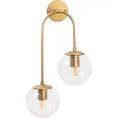 Opviq , applique murale en métal (dorée), 30 x 24 cm, hauteur 55 cm | Diffuseur en verre, IP20, 2 x E14, max. 15 W | Design élégant pour les hôtels et les intérieurs modernes, robuste et raffiné.