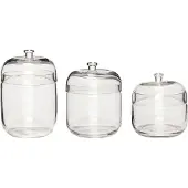 Hubsch Bocaux De Cuisine En Verre Transparent (Set De 3)