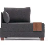 Hannah Home , Fly- BLC2666, Anthracite, Canapés-lits, Cadre : Bois massif et disque de particules recouvert de mélamine