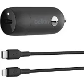Belkin Chargeur de voiture USB-C de . 30W PD 1m Câble Lightning CCA004bt1MBK-B5