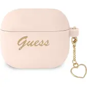 GUESS Gua3Lschsp Airpods 3 Cover Pink/Pink Silicone Charm Heart Collection