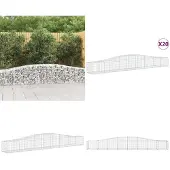 vidaXL Gabions avec arc surélevé 20 pcs. 400x50x40/60cm Fer galvanisé