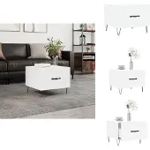 vidaXL Table basse blanche 50x50x40 cm Bois composite - Tables basses