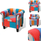 vidaXL Fauteuil design patchwork tissu - fauteuil