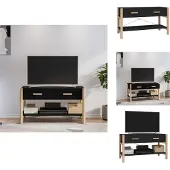 vidaXL Armoire TV noire 82x38x45 cm Bois composite - Meuble TV