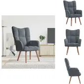 vidaXL Fauteuil relax gris foncé velours - Fauteuil