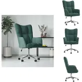 vidaXL Fauteuil Relax Vert Foncé Velours - Fauteuil