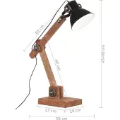 vidaXL Lampe de bureau style industriel noir ronde 58x18x90 cm E27