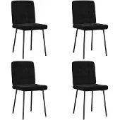 vidaXL Chaise de salle à manger 4 pcs. noir velours