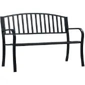 vidaXL Banc de jardin noir 120 cm acier