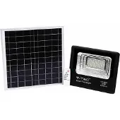 V-TAC Projecteur solaire LED 20W noir IP65, télécommande, minuterie VT-60W 4000K 1650lm