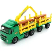 Polesie Power Truck transporteur de bois avec remorque