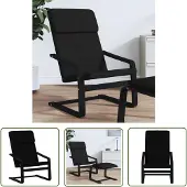 The Living Store Fauteuil relax noir tissu