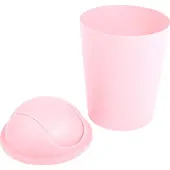 MSV Poubelle AKO de 5,5 litres avec couvercle basculant, couleur rose pastel, en polypropylène, couleur rose bébé