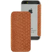 Mobilize Livret Slim Gelly (Apple iPhone 5, Apple iPhone 5s, Apple iPhone SE), Coque pour téléphone portable, Orange, Marron