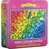 Eurographics Puzzle dans une boîte en fer blanc Papillon arc-en-ciel 1000 pièces