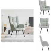 vidaXL Fauteuil relax gris clair velours - fauteuil