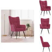 vidaXL Fauteuil relax rouge vin velours - fauteuil