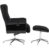 Ebuy24 Hagön fauteuil avec repose-pieds. Dossier réglable gris foncé.