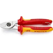 Knipex 95 16 165 T BK Cisaille à câbles avec oeillet de fixation chromée VDE 165 mm