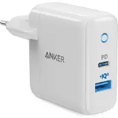 Anker , Powerport PD chargeur secteur USB-C 18W et USB-A 15 W / puissance totale 33W., Blanc
