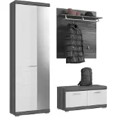 Ebuy24 Scout ensemble d'armoires de rangement 4 portes gris.